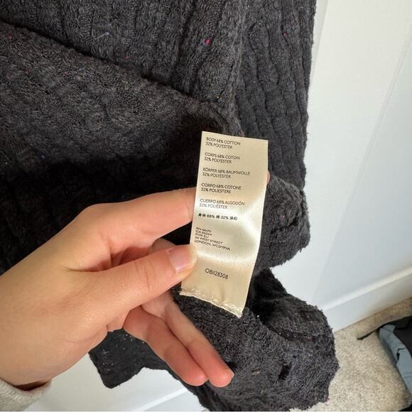 Free People Baja Babe Hooded Hacci Sweater Gray Wide Sleeve Oversized Size XS - Picture 5 of 6